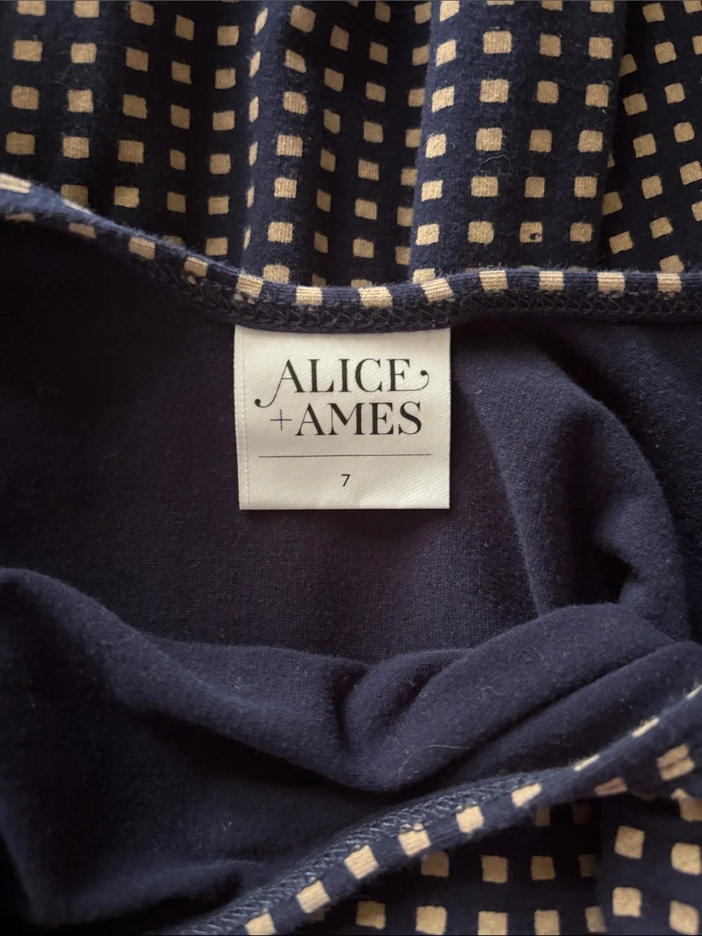 Alice and Ames - Navy Blue Polka Dot Fit & Flare Dress